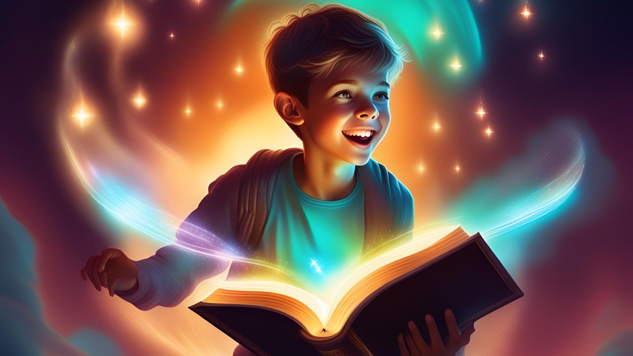 Boy found magical book - 3D AI animation